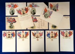 Postcards, a selection of 13 Boer War personalities and also 2 of Queen Victoria with 1 in memorium.