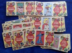 Trade cards, A&BC Gum, Comic Book Foldees, 32 different cards (gen gd)