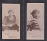 Cigarette cards, Wills, Actresses & Celebrities, Collotype (Wills's Four Brands on Back), two cards,