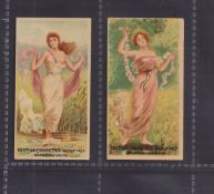 Cigarette cards, China, The Egyptian Cigarettes Manufacturing Co, Shanghai, Beauties - 'NYMPHS', two