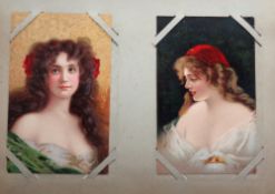 Postcards, Glamour, a collection of approx. 100 glamour cards in vintage album. Artists include