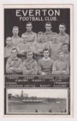 Football postcard, Everton FC, a b/w printed card showing the 1906 FA Cup Winning side with