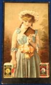 Tobacco advertising, USA, Marburg Bros., large shop display advertising card with image of beauty