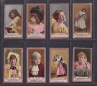 Cigarette cards, Jas. Biggs, Actresses 'FROGA' (Two Roses on front in black), 7 cards Group A & 1