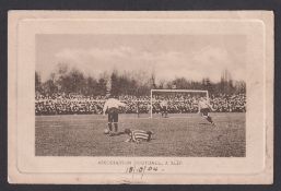 Football postcard, Tottenham v Sheffield Utd FA Cup Final played at Crystal Palace 20 April 1901