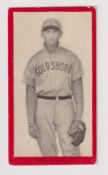Cigarette card, USA, ATC, Baseball Series, Series No 7, 'Old Mill Cigarettes' back, ref T210, type