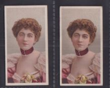 Cigarette cards, Ogden's 'HOL' two cards, both the same image, one rubber stamped back, the other