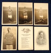 Queens Park FC, five black & white photographic player postcards, early 1900's, S. McColl. R.