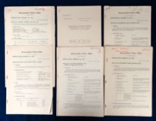 Police Operation Orders, 7 sets of Metropolitan Police typed and printed orders to comprise 1966