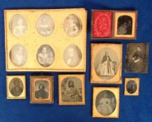 Photographs, 14 19thC photographic portraits to include 6 in a gilt frame, 6 in individual gilt