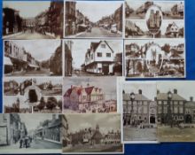 Postcards, Newbury, a mix of 12 cards with RPs of animated Bartholomew St (Collier), Northbrook