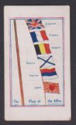 Cigarette card, T. W. Conquest, Army Pictures, Cartoons etc, type card, 'The Flags of the Allies' (