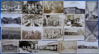 Postcards, Hampshire, an unusual collection of 19 WW1 period RPs of Netley Hospital, showing