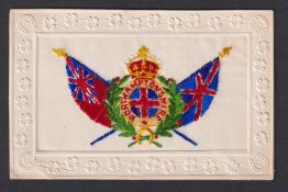 Postcard, Military Embroidered Silk, Northamptonshire Regt., by H.S. (corner crease, o/w gd)