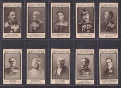 Trade cards, War Portraits, 10 cards, all issued by Skipper numbers 6, 9, 13, 17, 20, 27, 30, 32, 39
