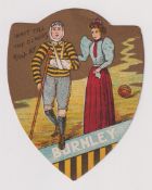 Trade card, Baines, shield shaped football card, 'Burnley, Wait Till The Clouds Roll By' (vg) (1)