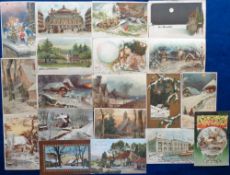 Postcards, HTL, a hold to light selection of approx. 17 cards with 11 cut outs and 6