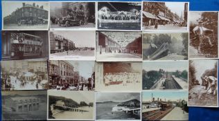 Postcards, a mixed UK topographical selection of 18 RPs. Includes lifeboat at The Lizard and St