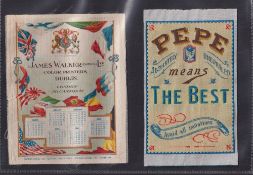 Trade silks, three advertising silks, James Walker Dublin, large silk with 1918 Calendar (January to