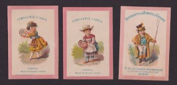 Trade cards, 21 cards in 2 sets and 3 part sets, all series are the same cards as issued by