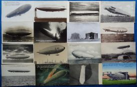 Postcards, Aviation, a collection of approx. 26 cards of balloons and Zeppelins. RPs include