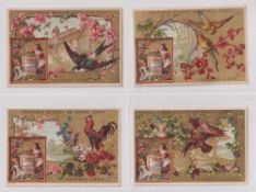 Trade cards, Liebig, Birds VI (Inset on left), ref. S102 (set, 6 cards) (gd)