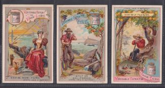 Trade cards, Liebig, States of the USA, ref. S396, Belgian edition (set, 6 cards) (gd)