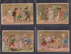 Trade cards, Liebig, 2 sets French Language S119 Colombine & Her Suitors (gd), S120 Peasant's