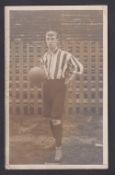 Football postcard, Southampton FC, a b/w card with sepia portrait of Brown holding a football,