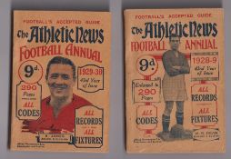 Athletic News Football Annuals, three editions, 1928-29 (Dixie Dean to cover), 1929-30 & 1930-31 (