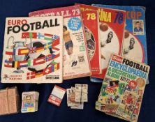 Trade cards & stickers, Football, 6 stick in albums and various loose cards, albums are FKS World