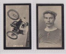 Cigarette cards, Smith's, Champions of Sport (Red Back), two cards, no 44 Jarrot, Automobilist ('