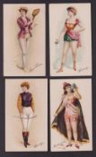 Cigarette cards, USA, Buchner, Morning Glory Maidens in Gay Attire Engaged in Games & Trades (