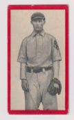 Cigarette card, USA, ATC, Baseball Series, Series No 5, 'Old Mill Cigarettes' back, ref T210, type