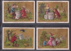Trade cards, Liebig, S128 La Fontaine Fables (set 6 cards), French language (gd)