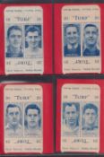 Cigarette cards, Carreras Turf Slides, Footballers (set 25 cards in double uncut slides, 50