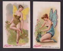 Cigarette cards, USA, Buchner, Butterflies & Bugs (Plain backs), 'X' size, two cards, ref. N282,