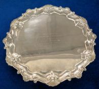 Silver, Huntley & Palmers, a silver platter weighing approx. 594g by Harman & Co. of New Bond Street