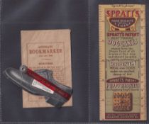 Trade card bookmarks, 10 different, better examples including Footform Shoes (shaped), Spratts