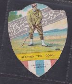 Trade card, Baines Shaped Shield, Golf Themed type card 'Nearing the Goal' (slight edge knocks,