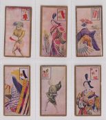 Cigarette cards, Japan, Murai Bros, Japanese Subjects - Flower or Symbol inset, a further six cards,