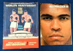 Boxing programmes, two programmes, Muhammad Ali v Cleveland 'Big Cat' Williams, 14 Nov 1966, held at