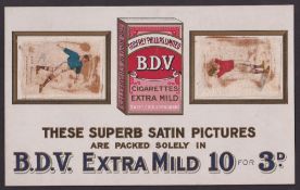 Tobacco silks advertising, Phillips, a shop advertising display card for B.D.V. Satin Football
