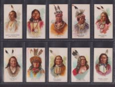 Cigarette cards, USA, Allen & Ginter, Celebrated American Indian Chiefs (set, 50 cards plus four