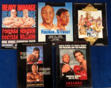 Boxing programmes, George Foreman, five programmes for the bouts v Gerry Cooney 15 Jan 1990, Caesars