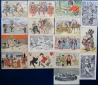 Postcards, a selection of 16 satirical political cartoons, mostly related to the relationships