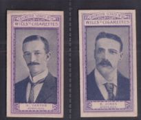 Cigarette card, Wills (Australia), Cricketers Series (Grey scroll back, framework in violet), two