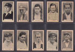 Cigarette cards, Australia, Godfrey Phillips, Test Cricketers all with 'BDV' brand (set 38 cards)