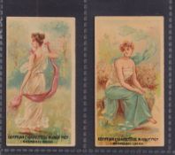 Cigarette cards, China, The Egyptian Cigarettes Manufacturing Co, Shanghai, Beauties - 'NYMPHS', two