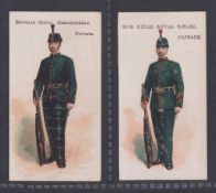 Cigarette cards, Fraenkel Bros., Types of British & Colonial Troops, two cards, Scottish Rifles,